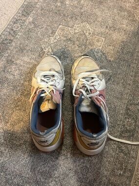 Nike White, Pink, Yellow, Blue Retro Runner Sneakers